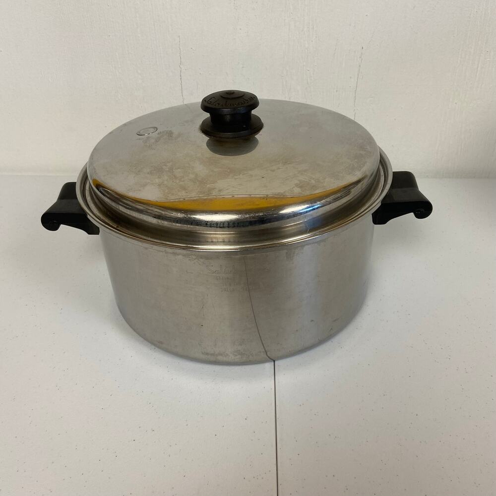 SaladMaster T304S Stainless Steel 6 Quart Stock Pot Vapo Lid 18/8 TriClad Vtg